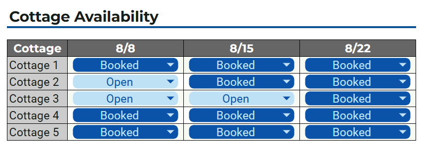 Availability Calendar
